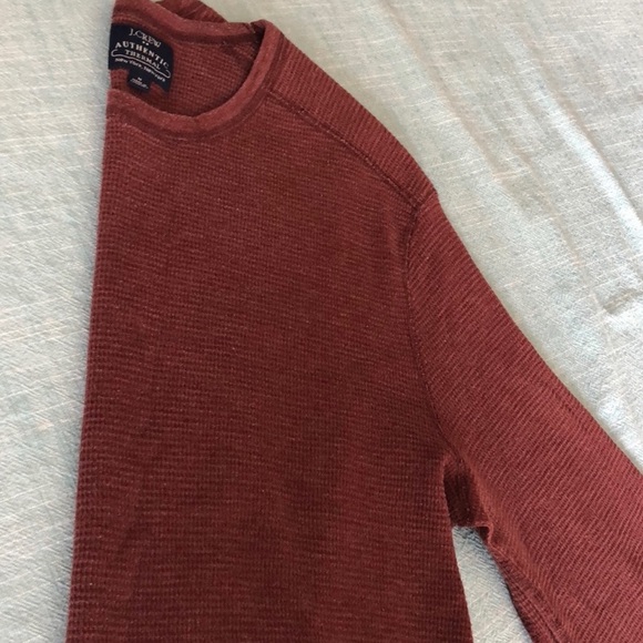 Men’s J. crew authentic thermal crew cut maroon Waffle Knit - Picture 4 of 5